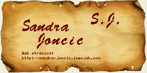Sandra Jončić vizit kartica